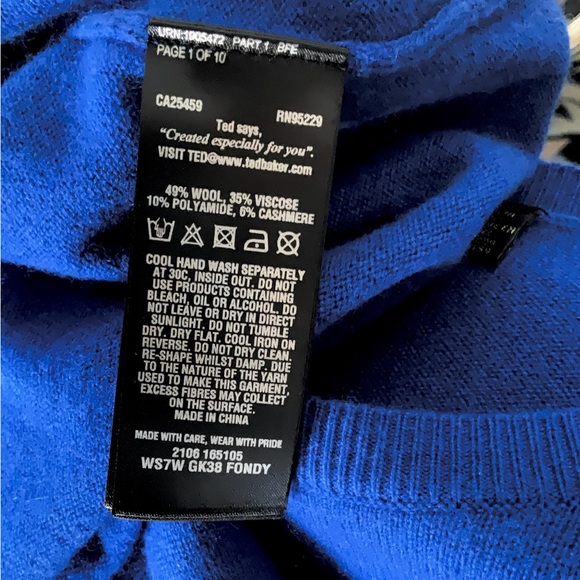 Ted Baker blue dress, size 1 US4 - Picture 5 of 5